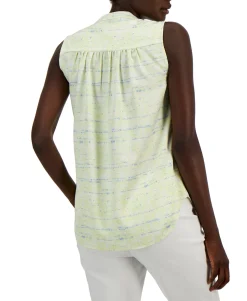 Women's Printed Satin V-Neck Tank Top