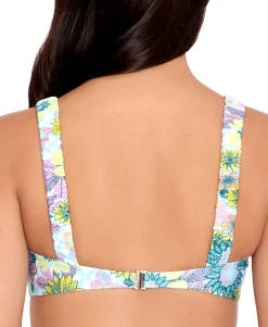 Women's Printed Scrunchie-Strap Bralette Bikini Top