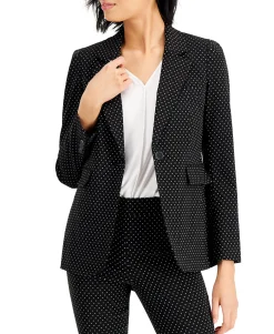 Women's Printed Single-Button Blazer