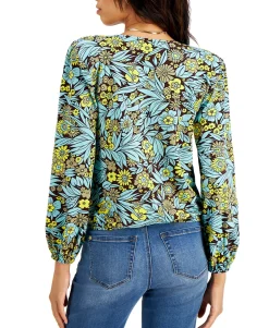 Women's Printed Surplice Blouse