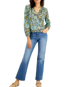 Women's Printed Surplice Blouse