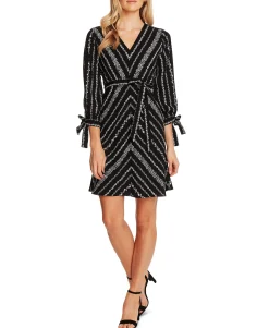 Women's Printed Tie-Sleeve Dress