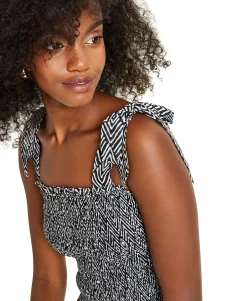 Women's Printed Tie-Strap Top