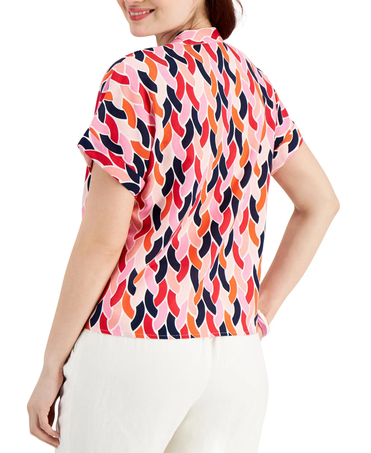 Women's Printed Tie-Waist Top