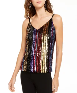Women's Rainbow Sequined Top