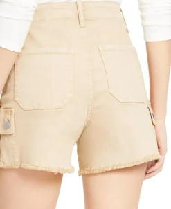 Women's Raw-Edge High-Rise Cargo Shorts