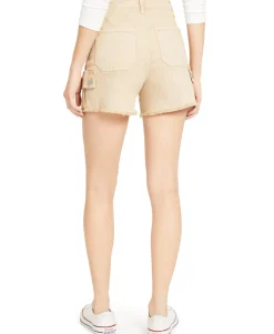 Women's Raw-Edge High-Rise Cargo Shorts