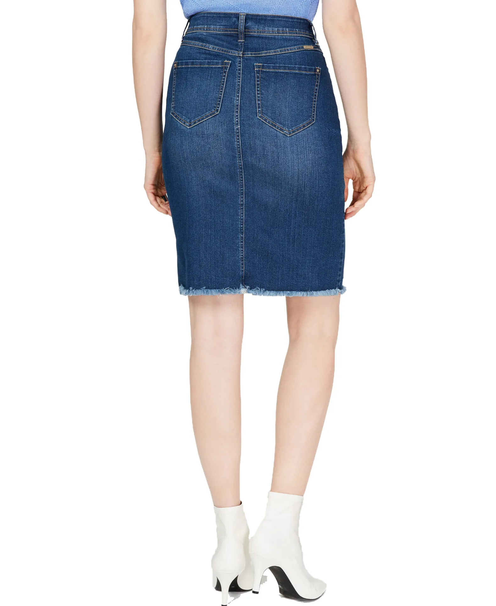 Women's Raw-Edge Jean Skirt