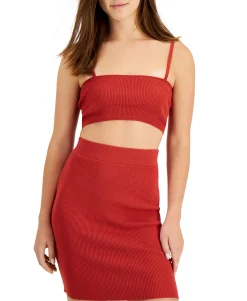 Women's Ribbed Sweater Cropped Tank Top