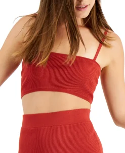 Women's Ribbed Sweater Cropped Tank Top