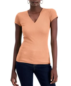 Women's Ribbed V-Neck Top