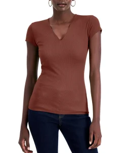 Women's Ribbed V-Neck Top