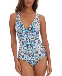 Women's Riviera Renewal Cross-Back Tummy-Control One-Piece Swimsuit