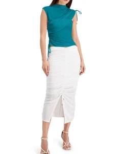 Women's Ruched Asymmetrical Top