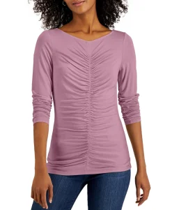 Women's Ruched Long-Sleeve Top