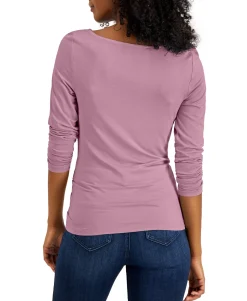 Women's Ruched Long-Sleeve Top