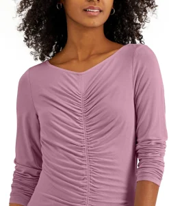Women's Ruched Long-Sleeve Top