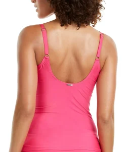 Women's Ruched Tummy-Control Tankini Top
