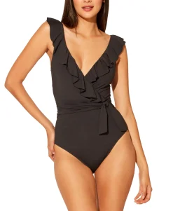 Women's Ruffle Faux Wrap One-Piece Swimsuit