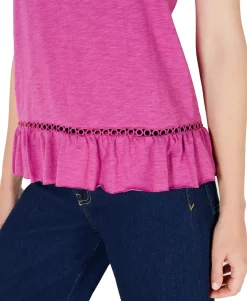 Women's Ruffled Cross-Over Back Top