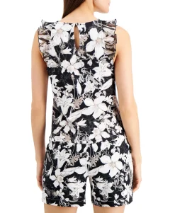 Women's Ruffled Floral-Print Top