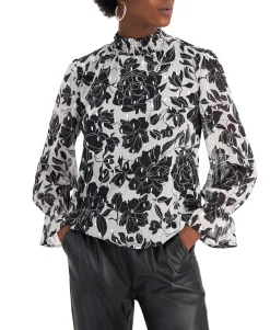 Women's Ruffled Mock Neck Top