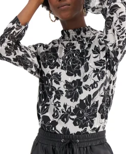 Women's Ruffled Mock Neck Top