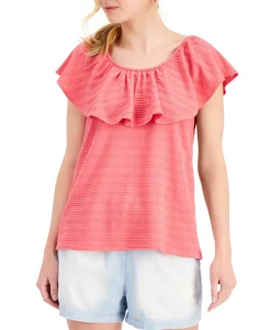 Women's Ruffled Off-The-Shoulder Top