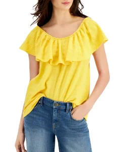 Women's Ruffled Off-The-Shoulder Top