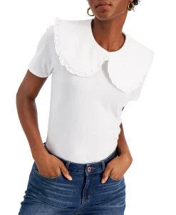 Women's Ruffled-Collar T-Shirt