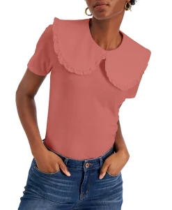 Women's Ruffled-Collar T-Shirt