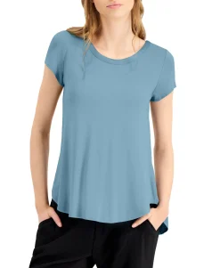 Women's Satin-Trim High-Low T-Shirt