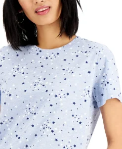 Women's Scattered Stars Cotton T-Shirt