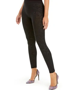 Women's Seamless Embossed Paisley-Print Leggings