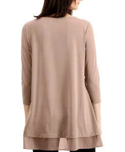 Women's Sheer Crossover-Hem Tunic