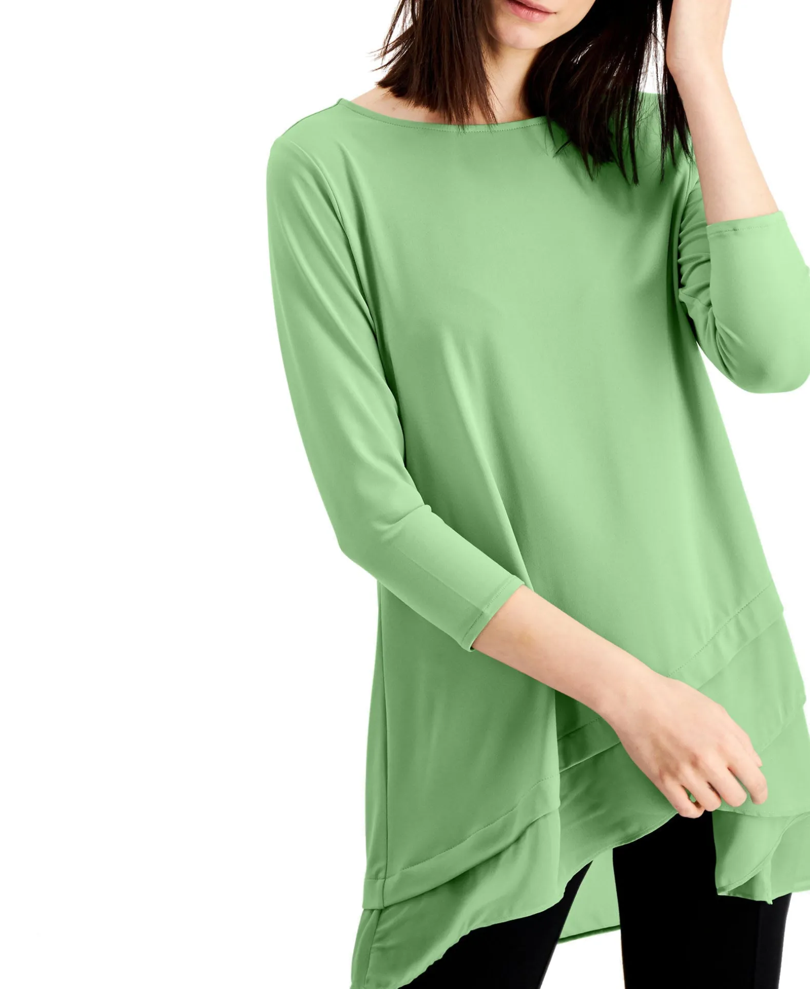 Women's Sheer Crossover-Hem Tunic