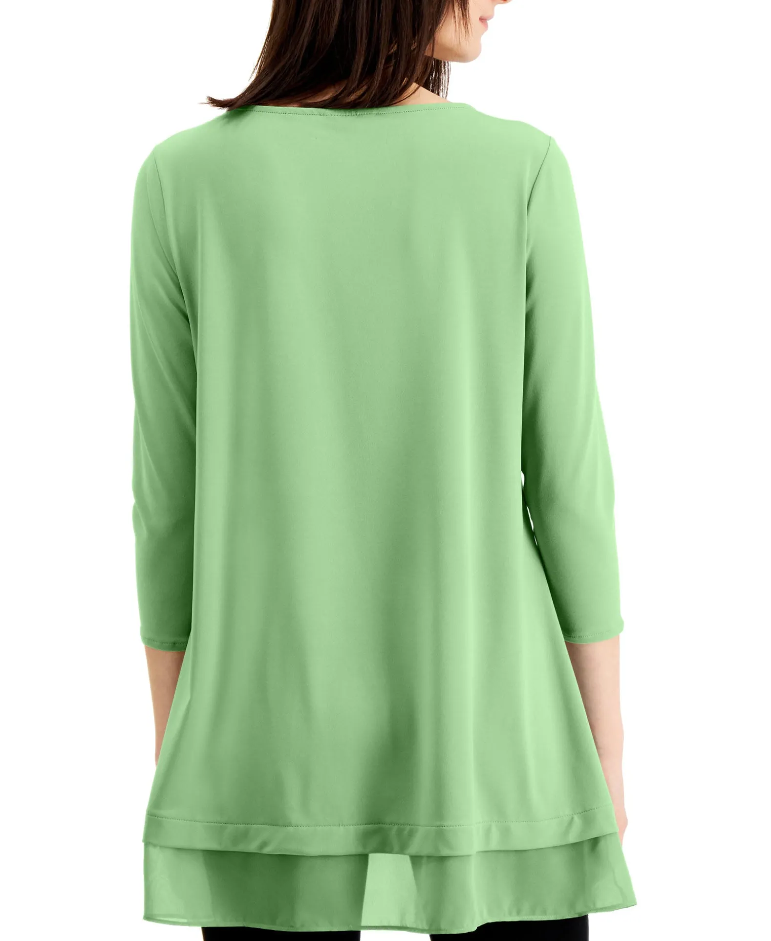 Women's Sheer Crossover-Hem Tunic