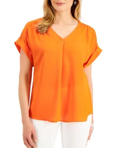 Women's Short Sleeve V-neck Top