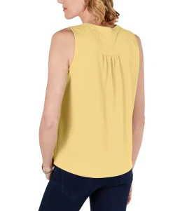 Women's Sleeveless Pintuck Blouse