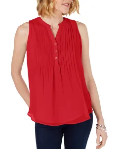 Women's Sleeveless Pintuck Blouse