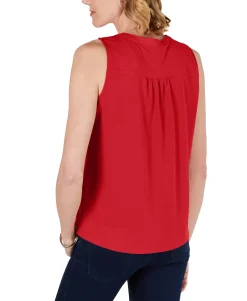 Women's Sleeveless Pintuck Blouse