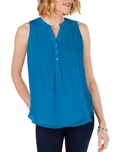 Women's Sleeveless Pintuck Blouse