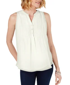 Women's Sleeveless Pintuck Blouse