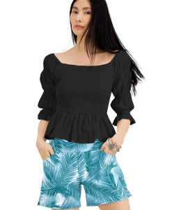 Women's Smocked Cotton Blouse