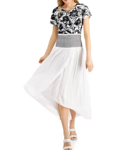 Women's Smocked-Waist Tulip-Hem Skirt