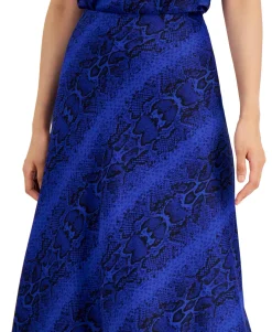 Women's Snake Print Midi Skirt