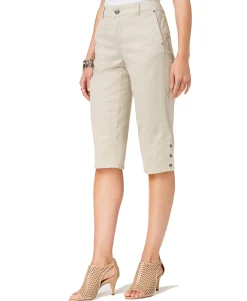 Women's Snap-Button Capri Pants