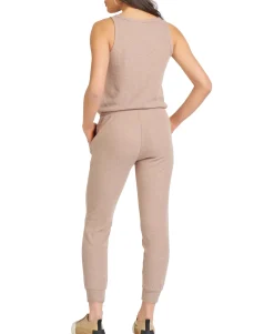Women's Snap-Front Ribbed Jumpsuit