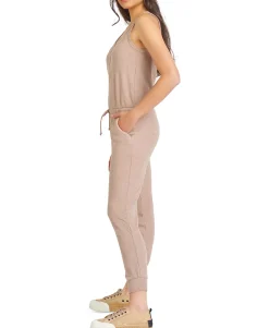 Women's Snap-Front Ribbed Jumpsuit