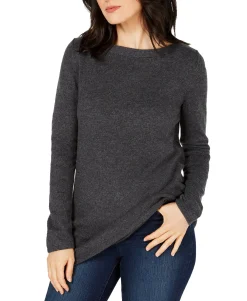 Women's Solid Curved-Hem Tunic